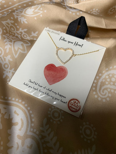 Gold heart charm Necklace